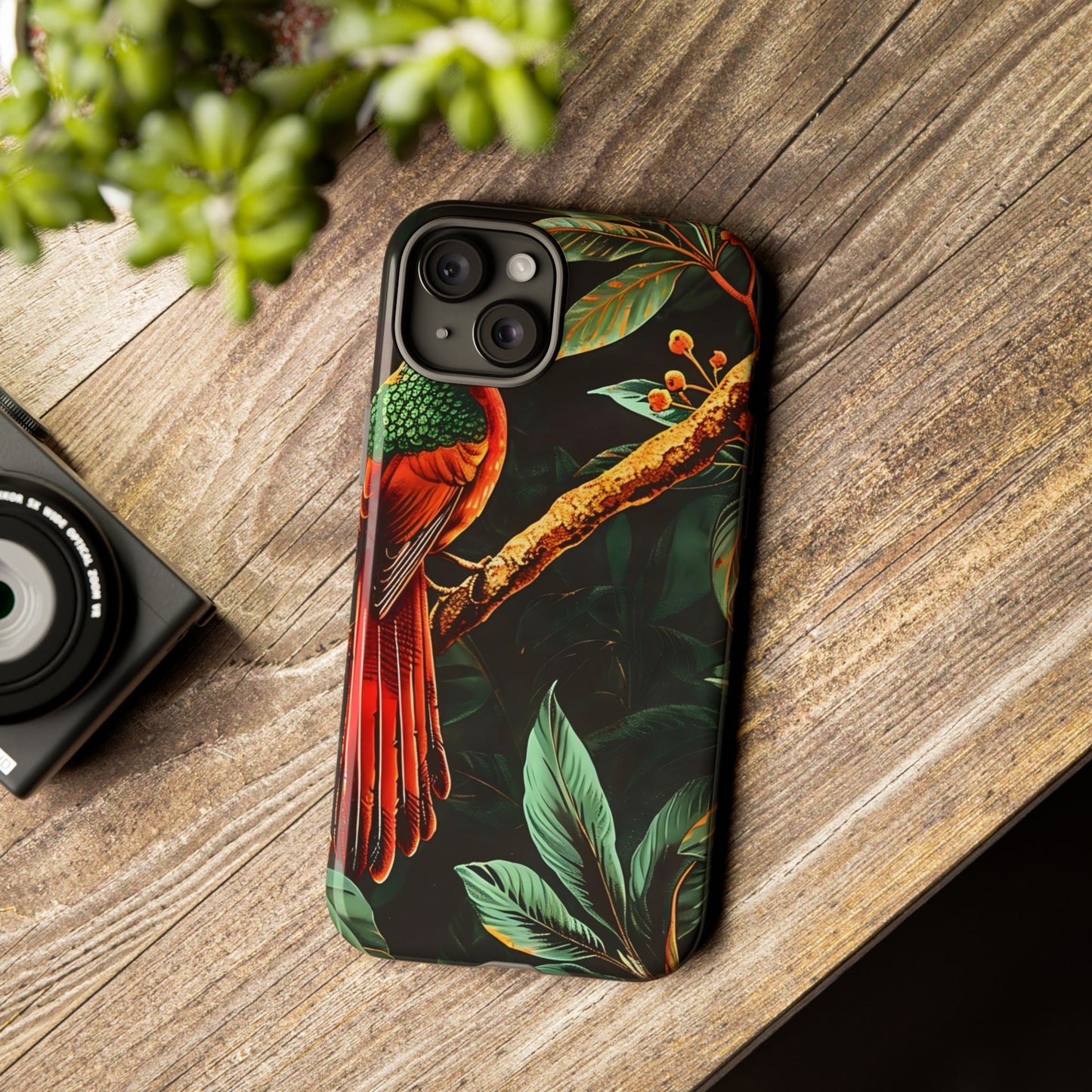 Tough Cases for Nature Lovers, Tropical Bird Phone Case, Eco-Friendly Cover, Gift for Bird Watchers, Vibrant Floral Design