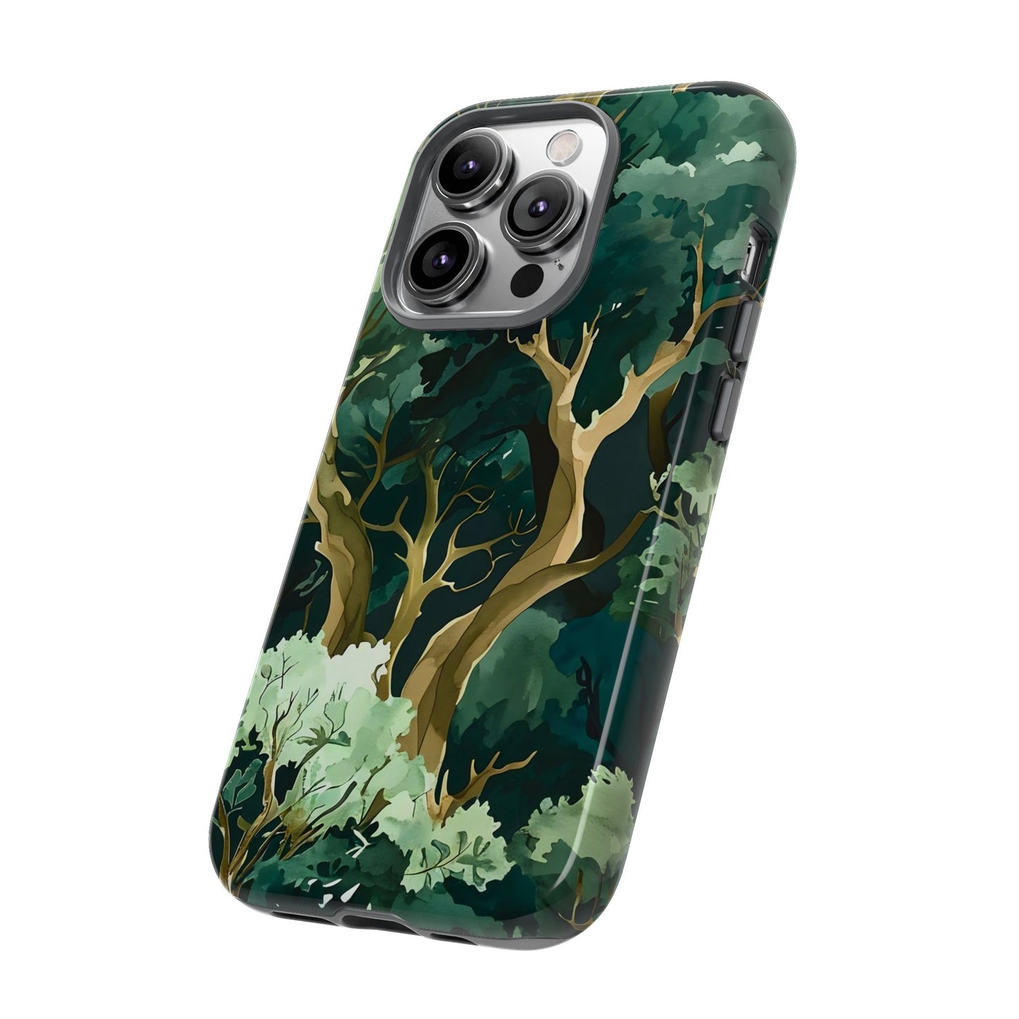 Forest Green Phone Case, Nature-Inspired Tough Cases, Eco-Friendly Gift, Outdoor Lover Accessory, Unique Phone Cover