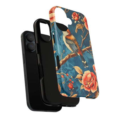 Bird & Floral Phone Case, Tough Cases for Nature Lovers, Gift for Her, Customizable Design, Vibrant Tech Accessories