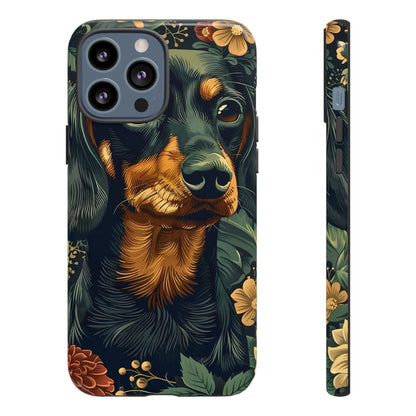 Dachshund Phone Case, Floral Pet Phone Cover, Dog Lover Gift, Tough Phone Case, Custom Dachshund Design, Unique Dog Owner Accessory