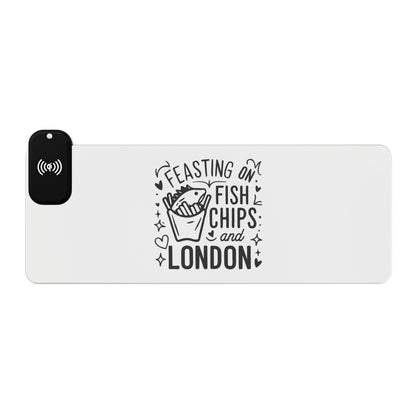 LED Gaming Mouse Pad with Wireless Charging - Customizable Gaming Gift, Laptop Accessory, Office Decor, Unique Gamer Present, Tech