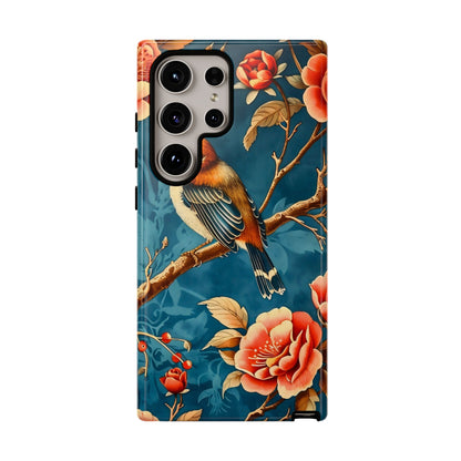 Bird & Floral Phone Case, Tough Cases for Nature Lovers, Gift for Her, Customizable Design, Vibrant Tech Accessories