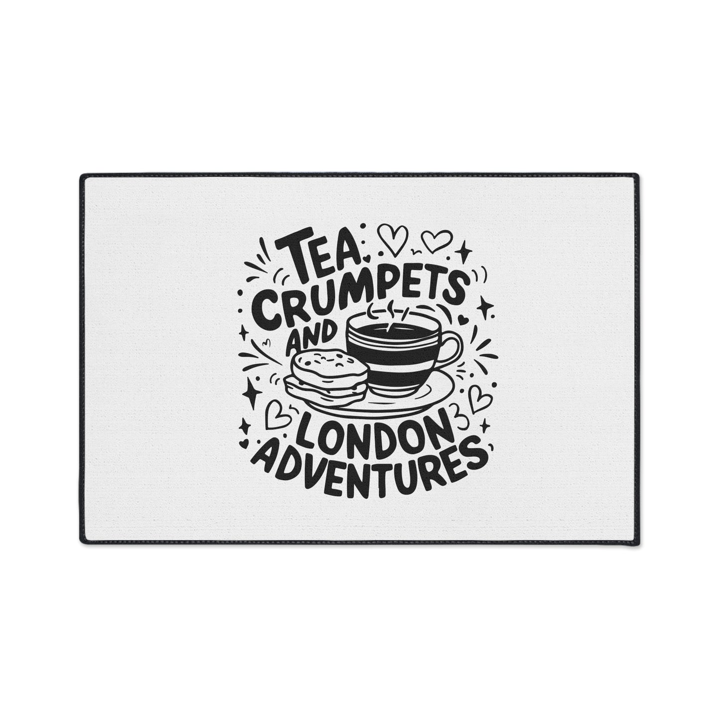 Tea & Crumpets Adventure Mat - Heavy Duty Floor Mat for Kitchen, Entryway, Dining Room, Gifts for Tea Lovers, Home Decor