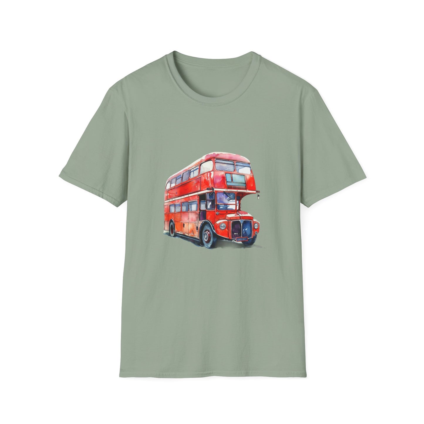 London Transport English Bus - Iconic Red Double-Decker Rich Unisex Softstyle T-Shirt