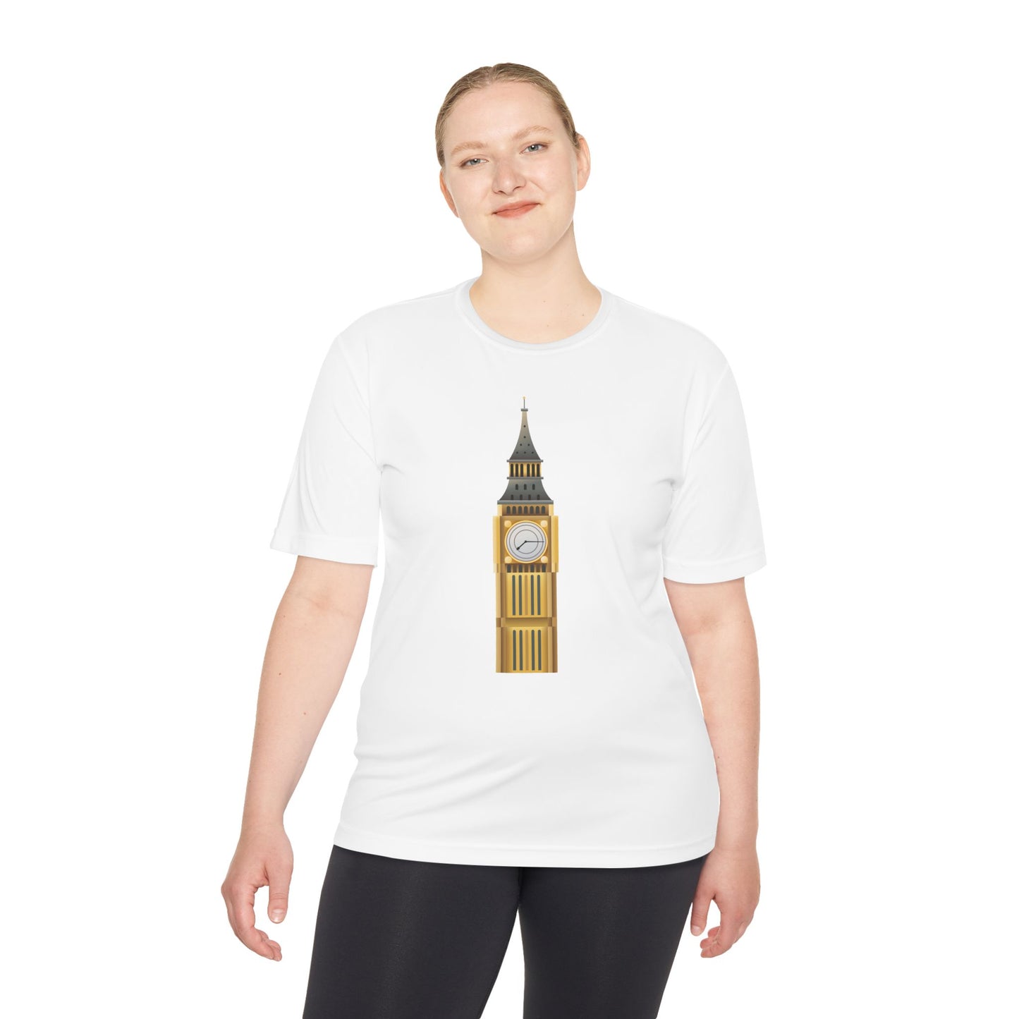 Unisex Moisture Wicking Tee - Big Ben Tower Watercolor Art Print