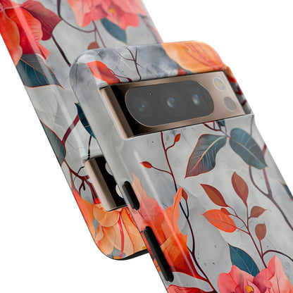 Floral Phone Case, Tough Cases, Flower Power, Gift for Her, Decorative Phone Cover, Trendy Accessories, Everyday Style