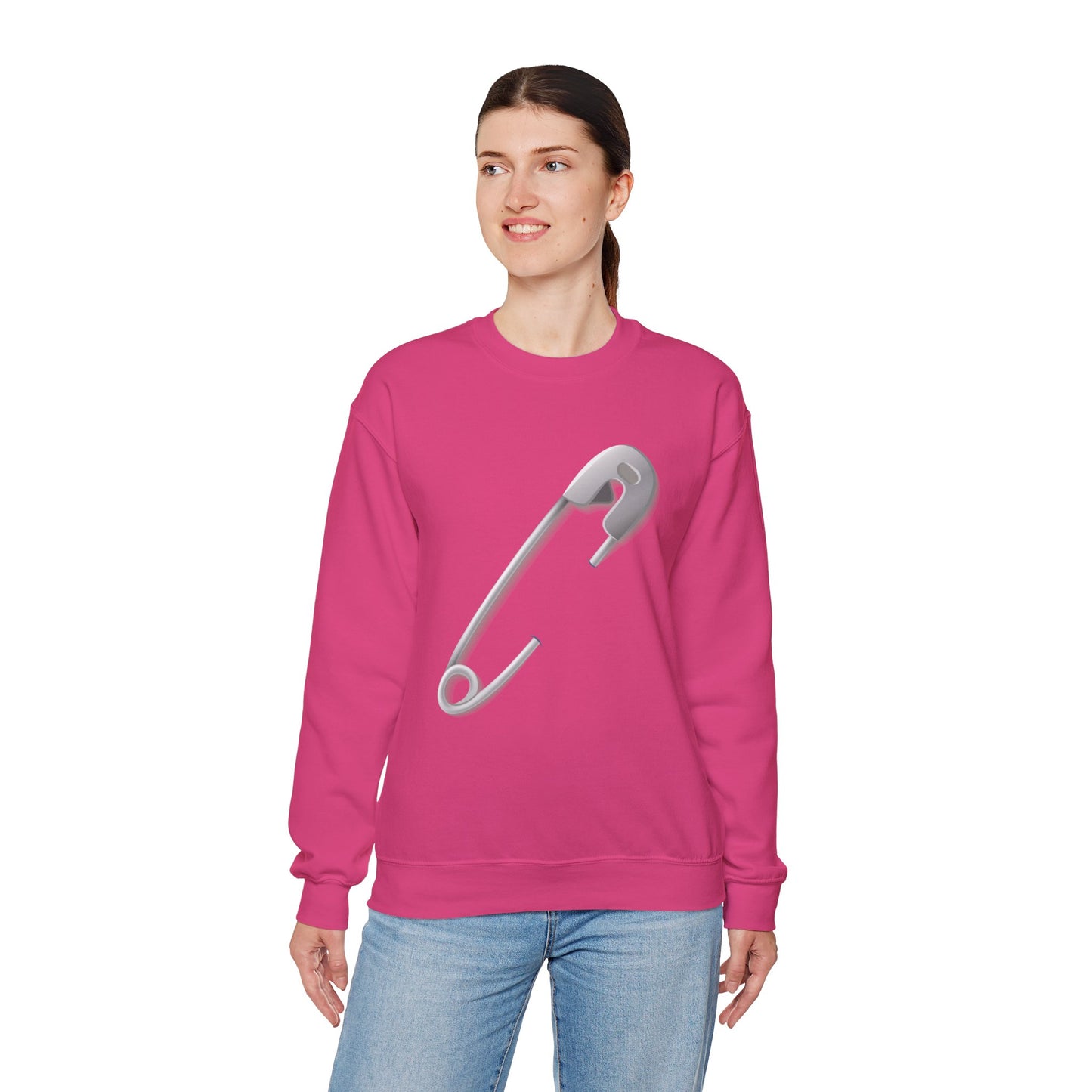Unisex Heavy Blend™ Crewneck Sweatshirt - Minimalist Safety Pin Design