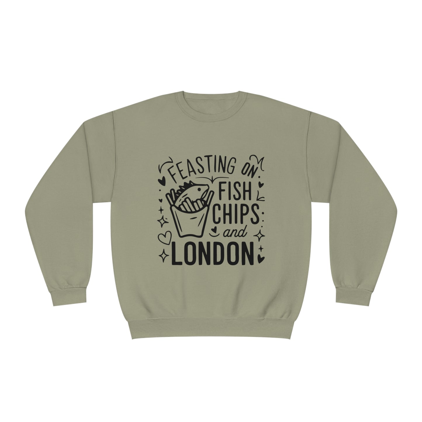 Unisex NuBlend® Crewneck Sweatshirt - Fish Chips and London