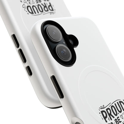 Proud London Magnetic Phone Case, Tough Phone Cover, Gift for Londoners, Travel Souvenir, Black and White Design
