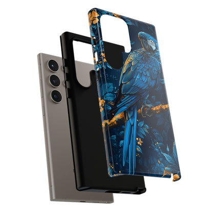 Tough Cases - Vibrant Blue Parrot Phone Case, Tropical Bird Phone Cover, Nature Lover Gift, Eco-Friendly Accessories, Unique Wildlife Decor