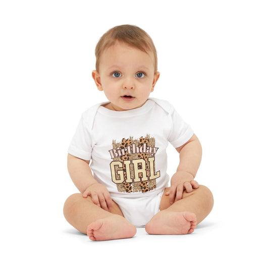 Birthday Girl Infant Jersey One Piece - Cute Leopard Print Bodysuit