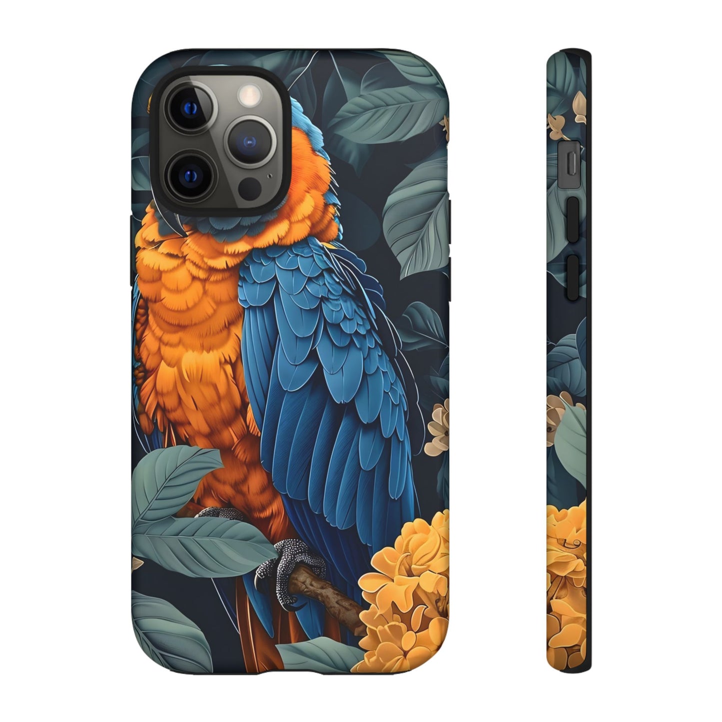 Tropical Parrot Phone Case - Tough Cases, Colorful Phone Cover, Nature Lover Gift, Floral Design, Bird Lover Accessory