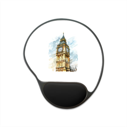 Elegant Big Ben Mouse Pad with Wrist Rest, Office Decor, Computer Accessory, Gift for Home Office, Work from Home Essentials