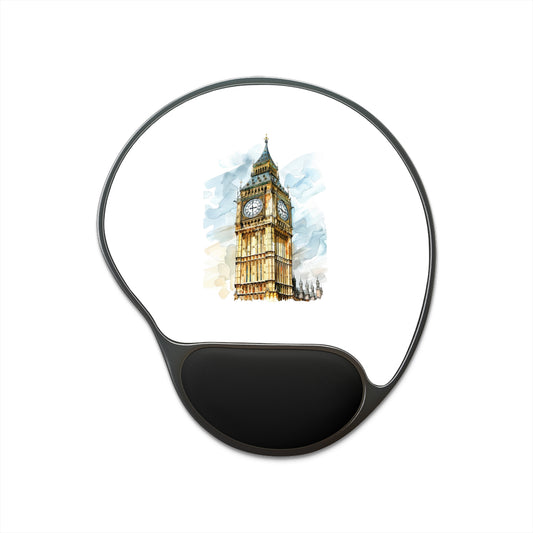 Elegant Big Ben Mouse Pad with Wrist Rest, Office Decor, Computer Accessory, Gift for Home Office, Work from Home Essentials