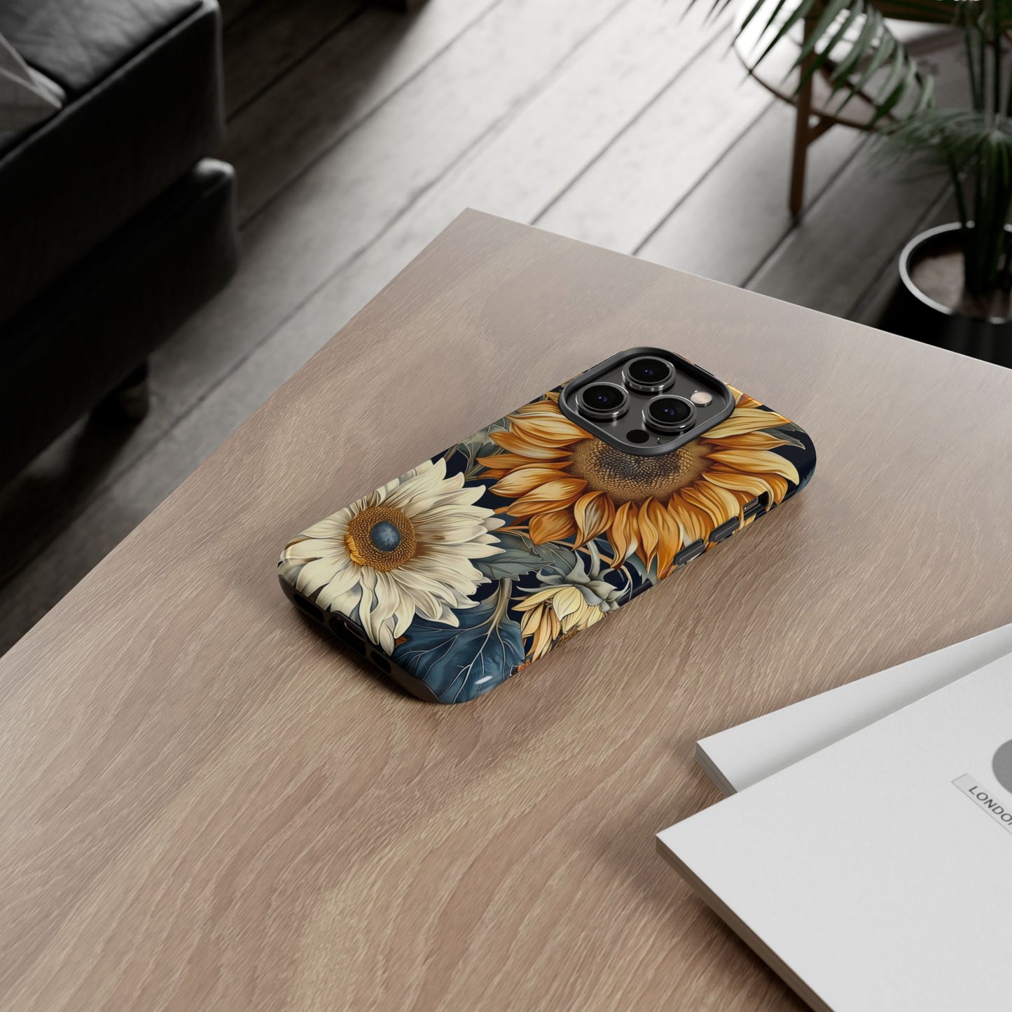 Floral Phone Case for Tough Cases, Sunflower Design, Nature Lover Gift, Birthday Present, Eco-Friendly Accessories, Summer Vibes