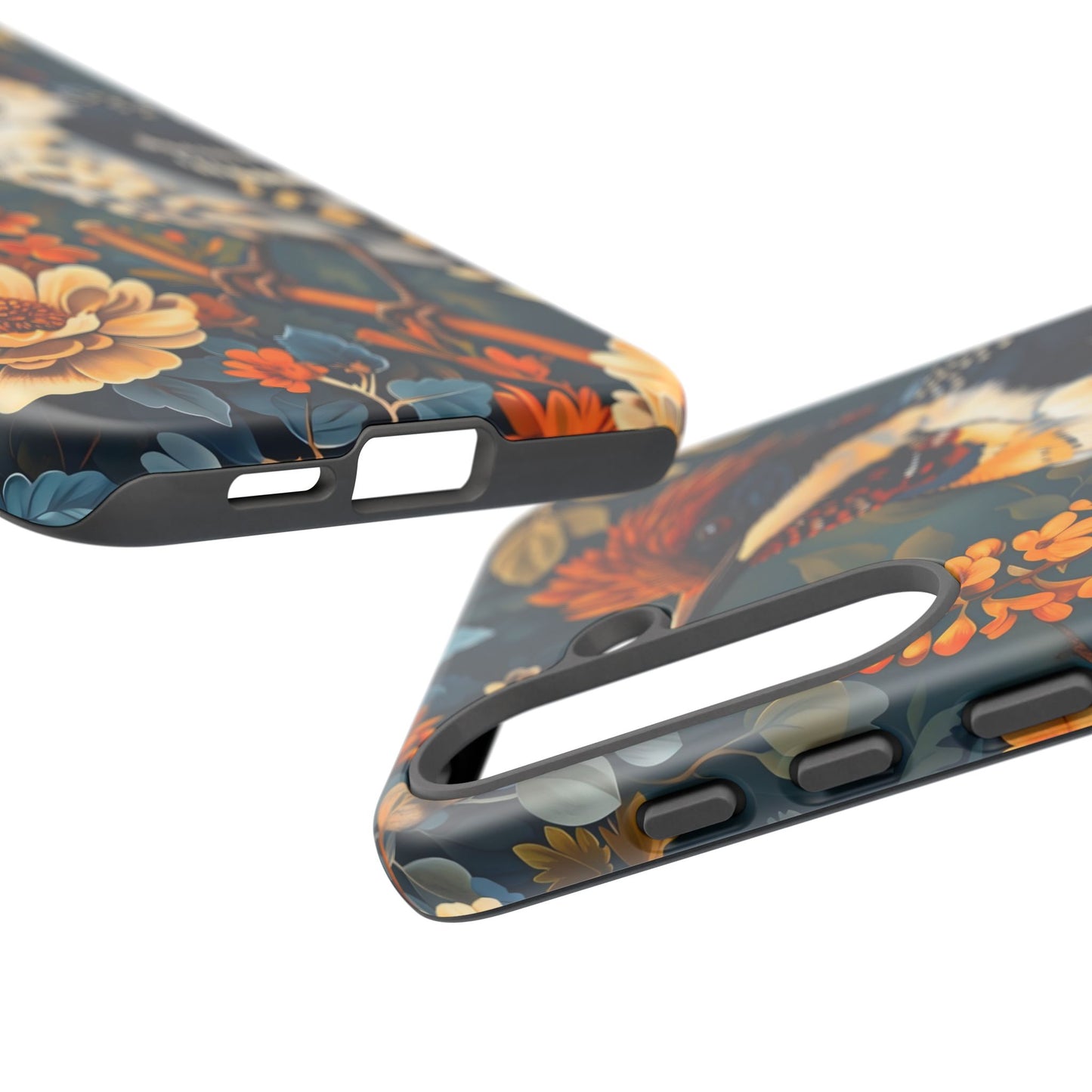Tough Cases: Floral Bird Phone Case, Vintage Style Cover, Nature Lover Gift, Botanical Design, Spring Inspire Fashion