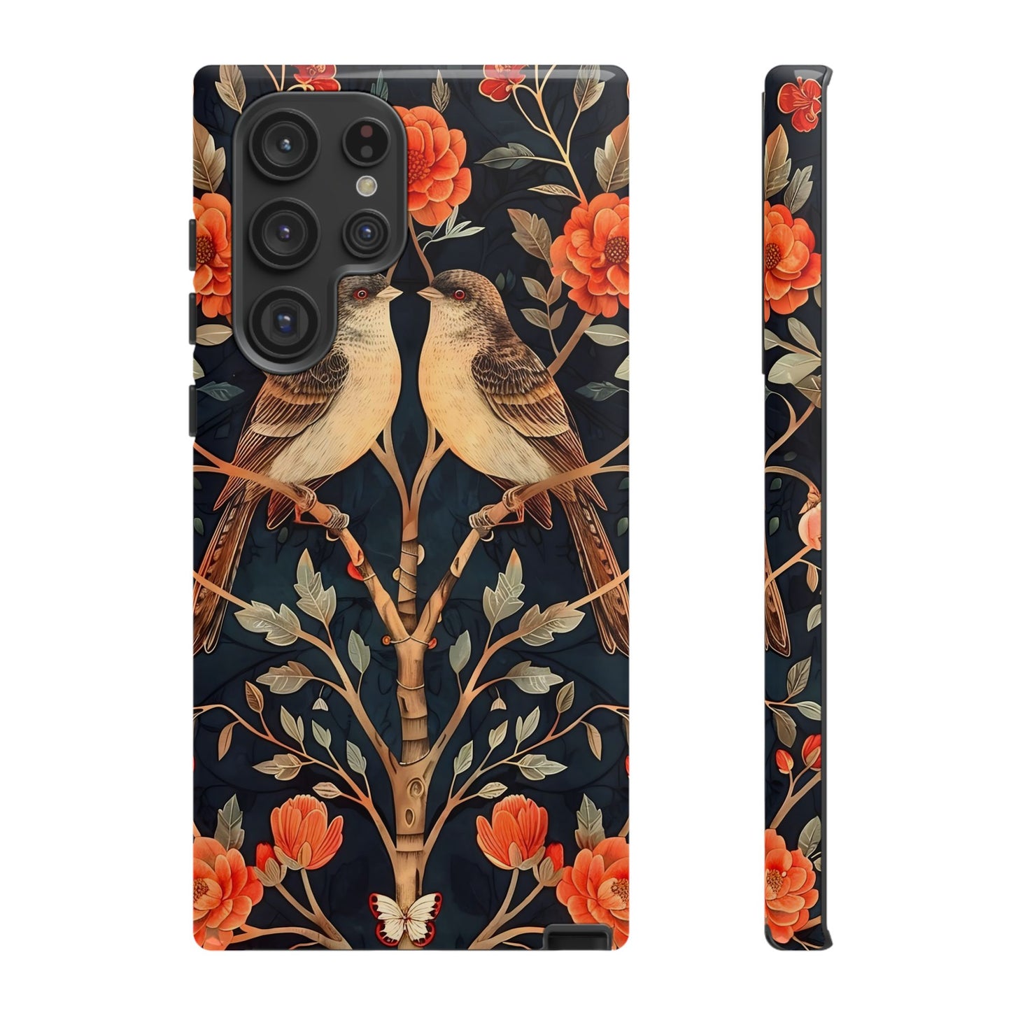 Floral Phone Case – Tough Cases with Bird Design, Unique Gift for Nature Lovers, Stylish Tech Accessory, Phone Cover, Artistic Case