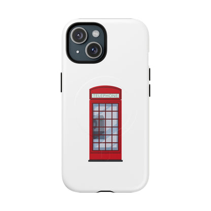 Vintage Phone Booth Magnetic Case, Tough Phone Cover, Unique Gift for Travelers, Retro Phone Accessories, Fun Custom Case