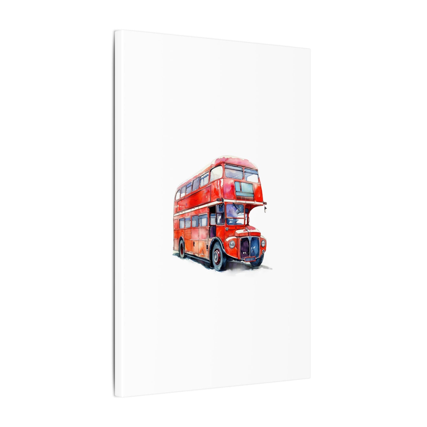 London Red Double-Decker Bus Art Canvas Print, Wall Decor for Travel Lovers, Home Office Gift, Unique Artwork for All Occasions