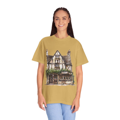 Unisex Garment-Dyed T-shirt - Heritage in Stone - Traditional British Village Homes