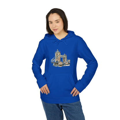 Fleece Hoodie - Unisex Adidas Apparel - London Bridge - Iconic Landmark and Historical Beauty