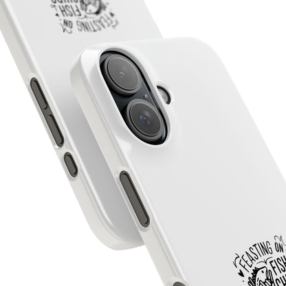 Slim Phone Case with Fish Chips London Design - Fun Gift for Foodies, Travel Lovers, UK Souvenirs, Everyday Carry, Unique Phone Accessory