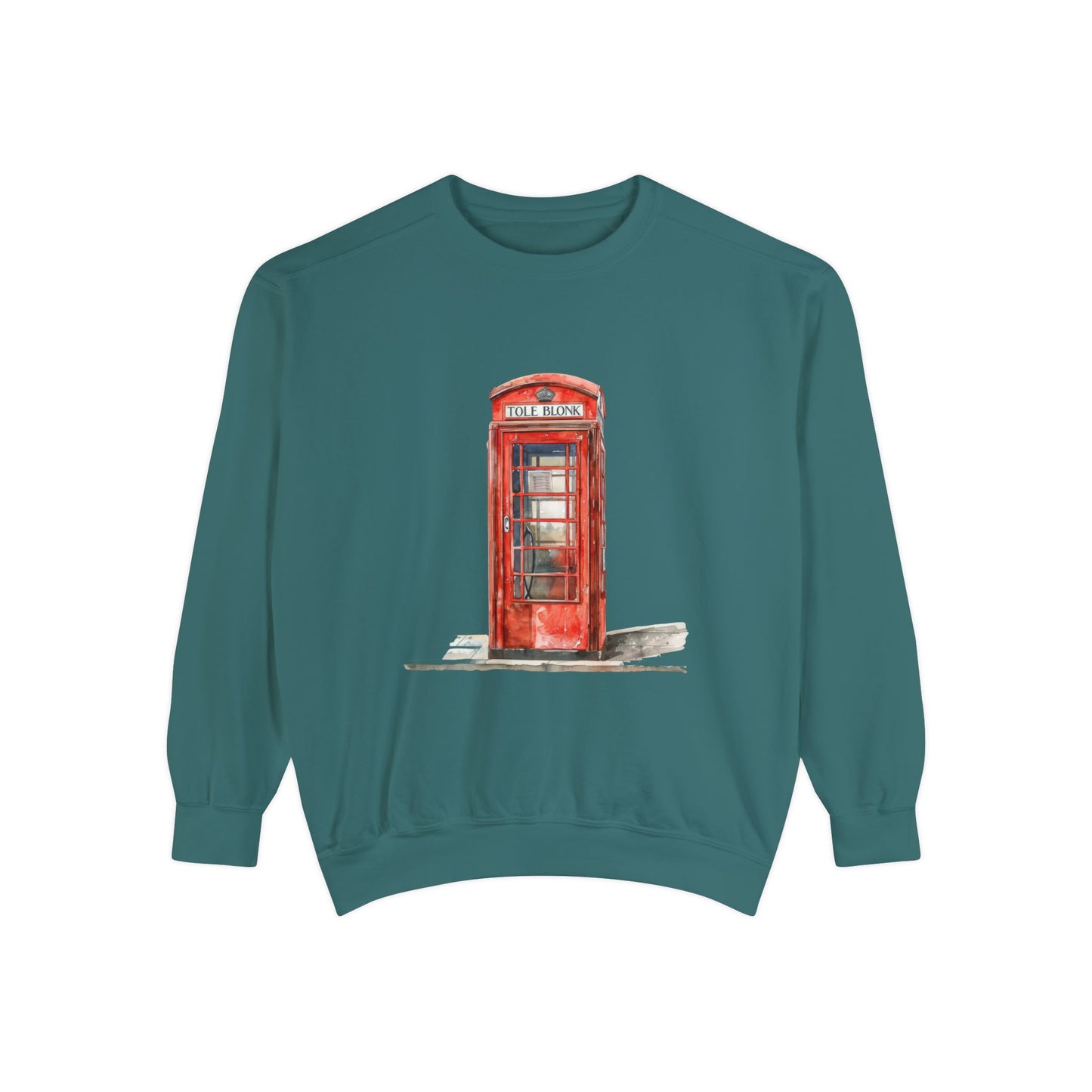 Unisex Garment-Dyed Sweatshirt All Day Wear - Iconic British Public Telephone