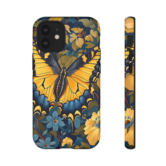 Colorful Butterfly Phone Case, Floral Design, Tough Cases, Protective Cover, Gifts for Nature Lovers, Birthday Present