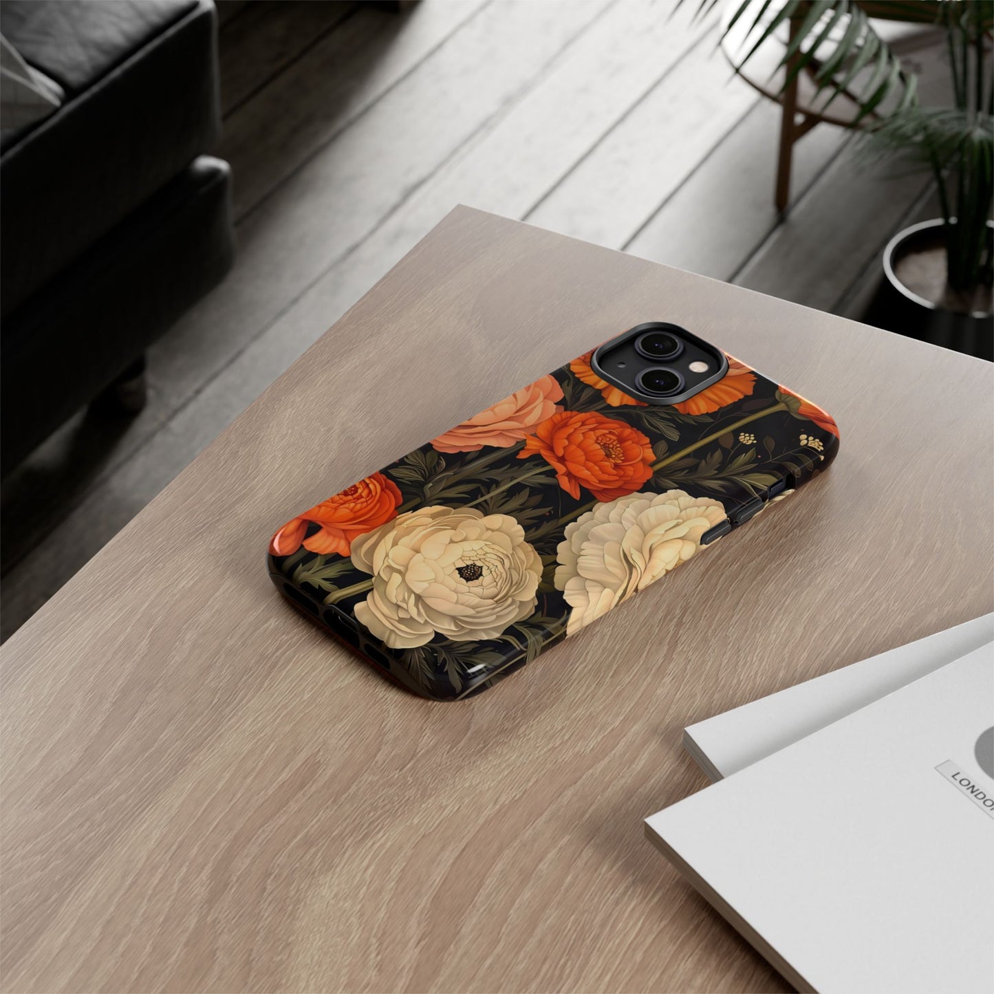 Floral Phone Case with Tough Protection, Blooming Ranunculus Design, Durable Cover, Gift for Flower Lovers, Eco-Friendly Phone Accessory