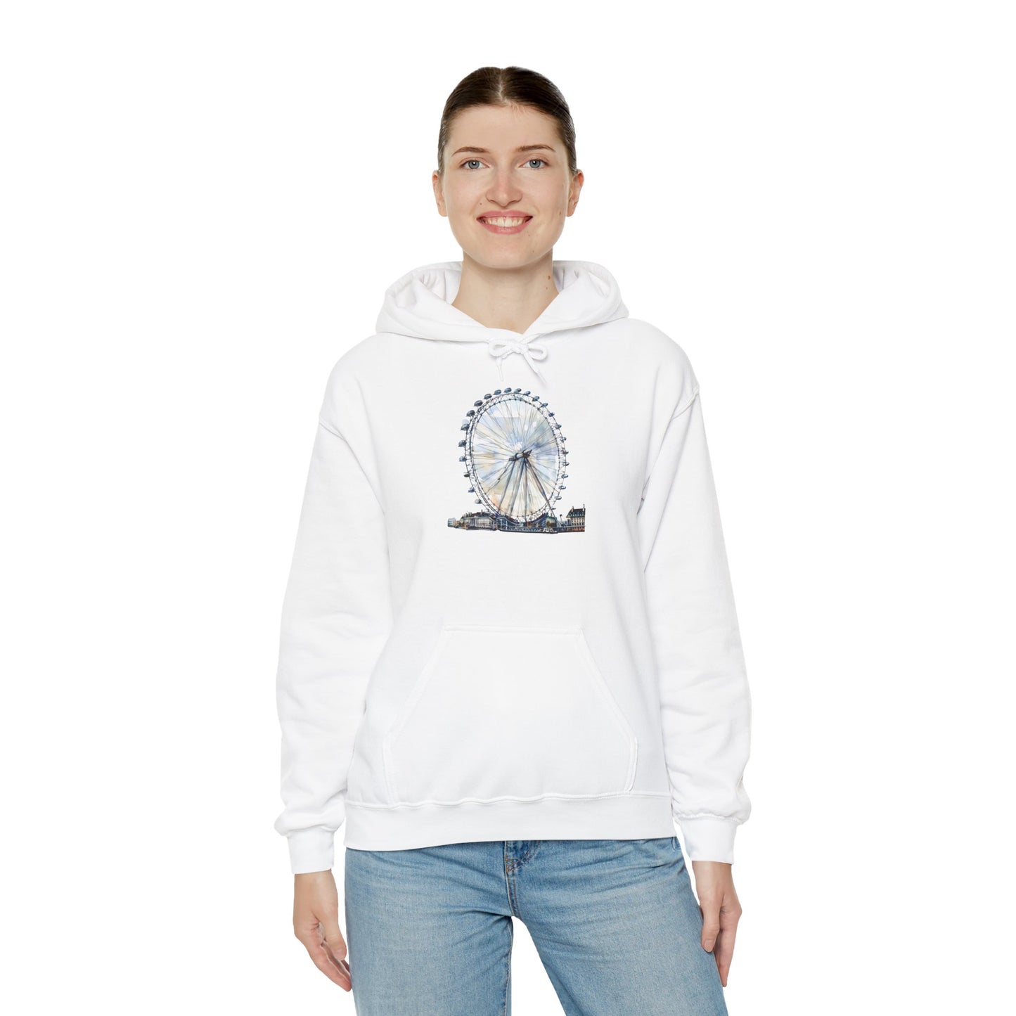 Unisex Heavy Blend™ Hooded Sweatshirt - London Eye - Iconic Ferris Wheel