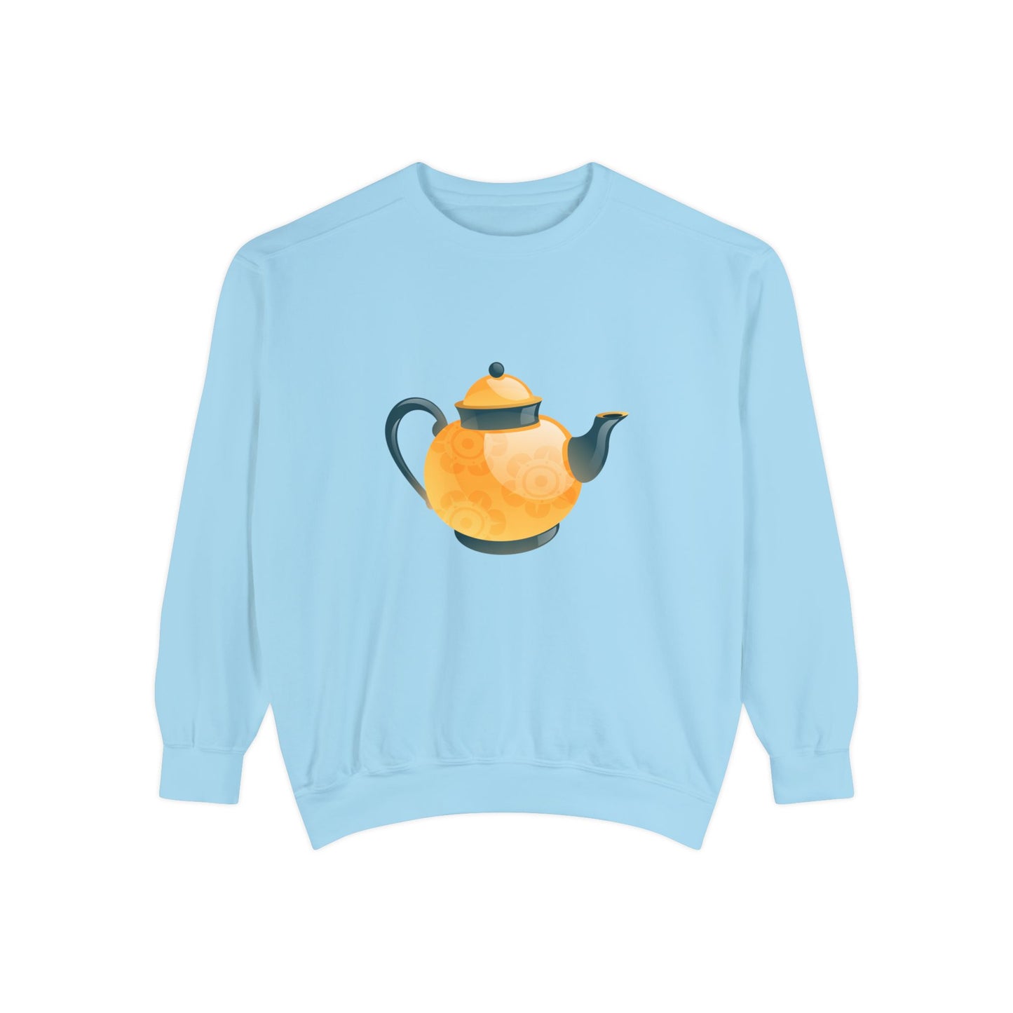 Unisex Garment-Dyed Sweatshirt Trendy - Classic British Tea Kettle