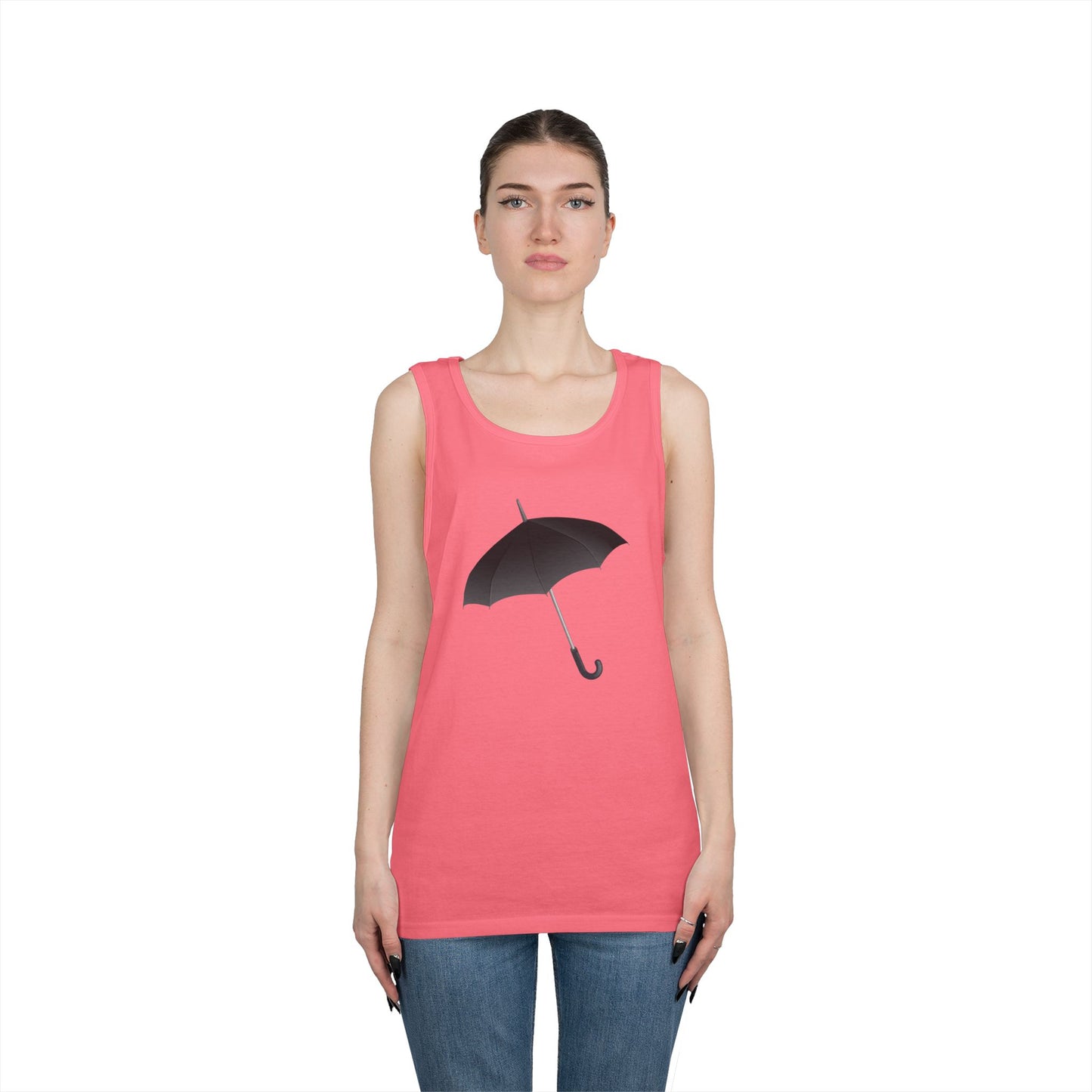 Unisex Heavy Cotton Tank Top - Regal Royal Umbrella - Elegant and Majestic Design