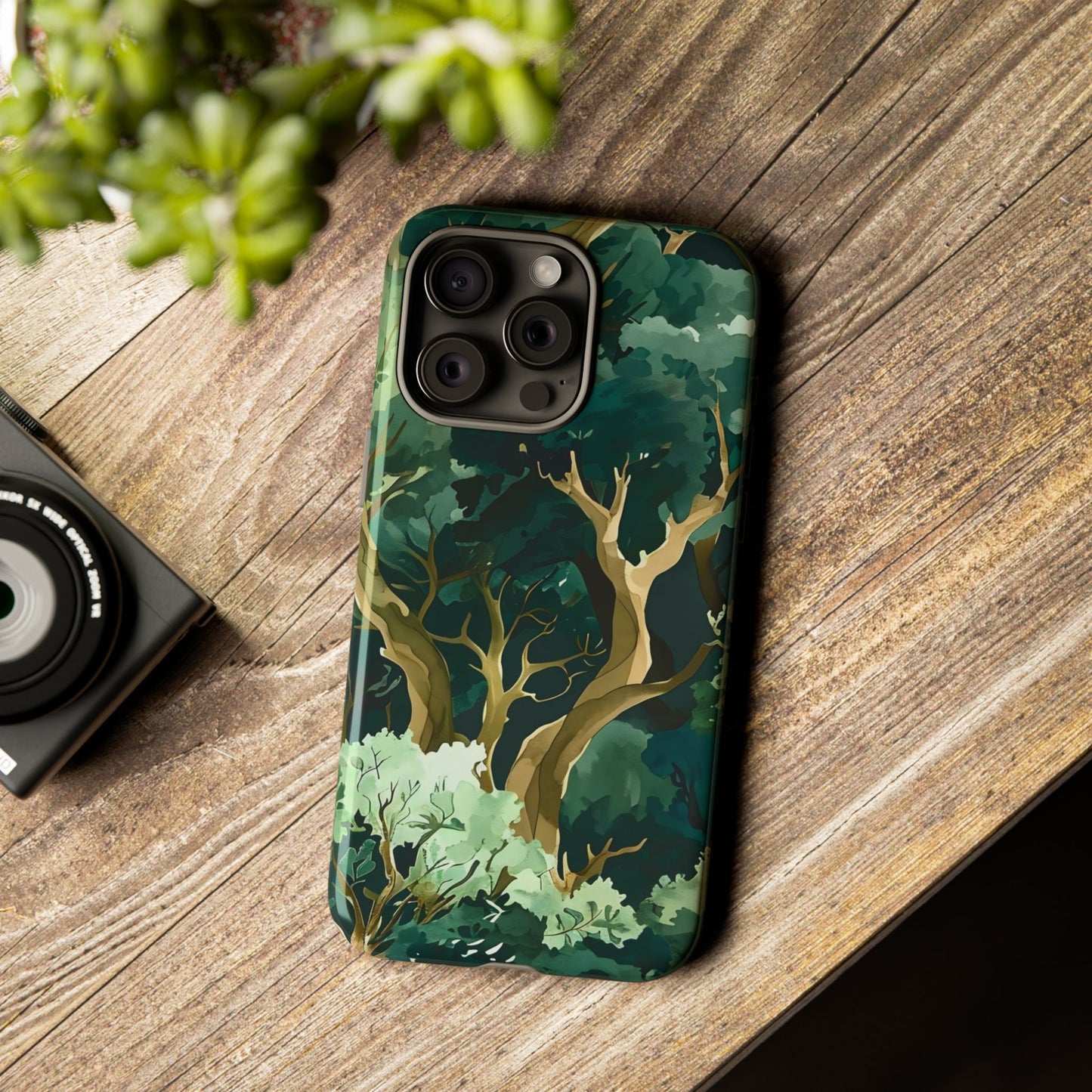 Forest Green Phone Case, Nature-Inspired Tough Cases, Eco-Friendly Gift, Outdoor Lover Accessory, Unique Phone Cover
