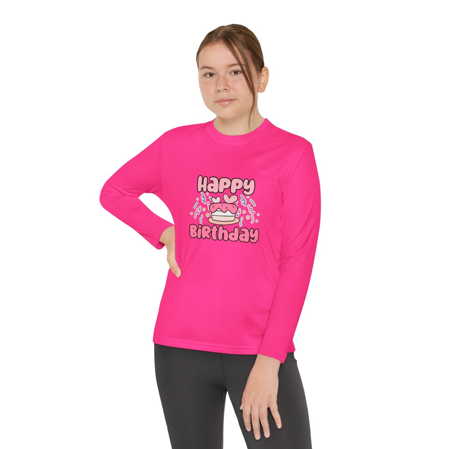 Happy Birthday Youth Long Sleeve Tee - Fun Celebration Shirt for Kids