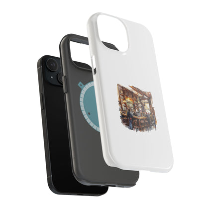 Artistic Magnetic Phone Case for Coffee Lovers, Cozy Café Vibe, Gift for Him or Her, Unique Custom Design, Holiday Present