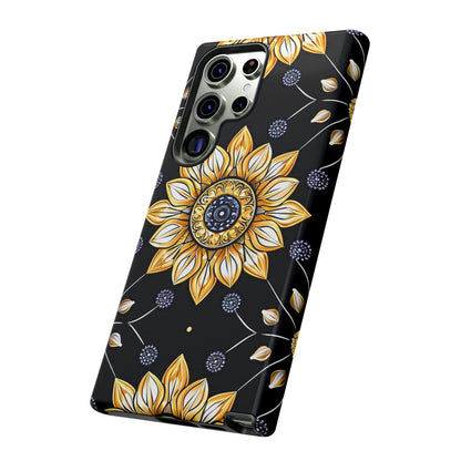 Floral Phone Case with Mandala Design, Tough Cases for iPhone & Samsung, Boho Style, Gift for Her, Unique Accessories