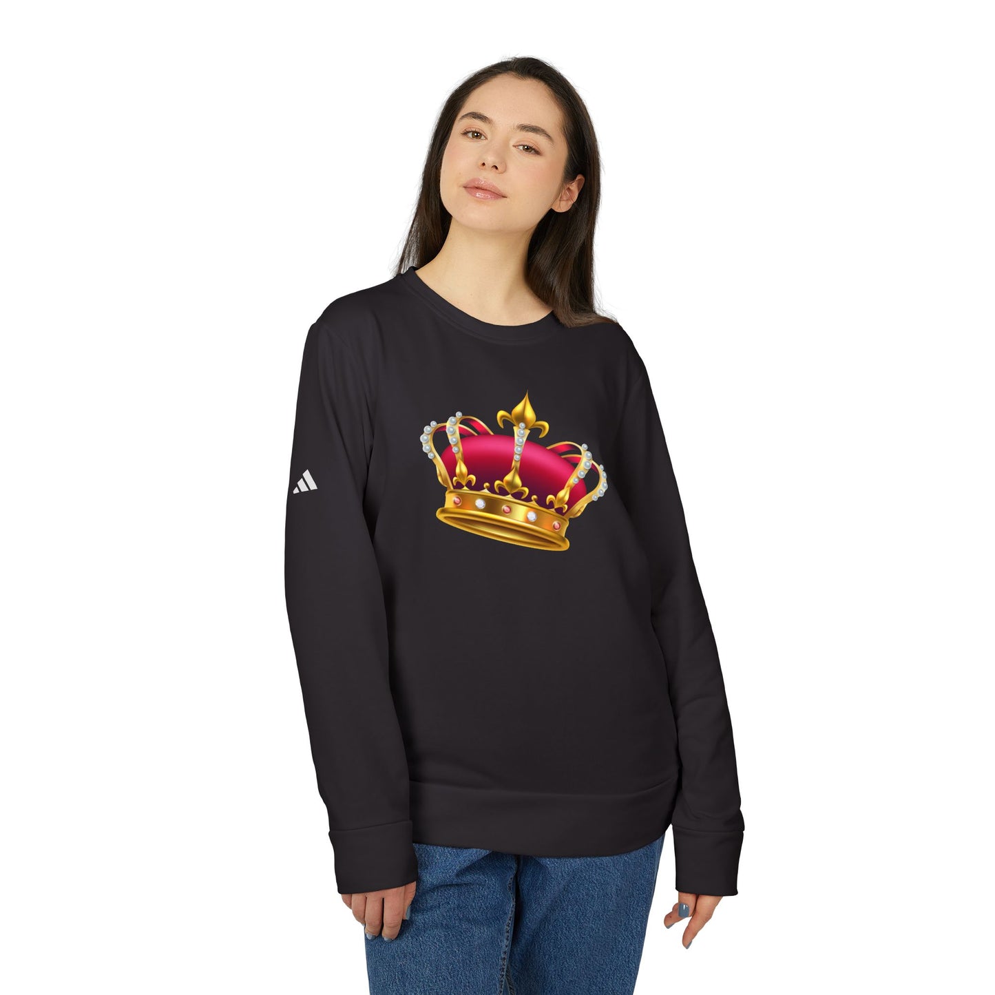 Unisex Fleece Crewneck Sweatshirt - British Royal Crown Design