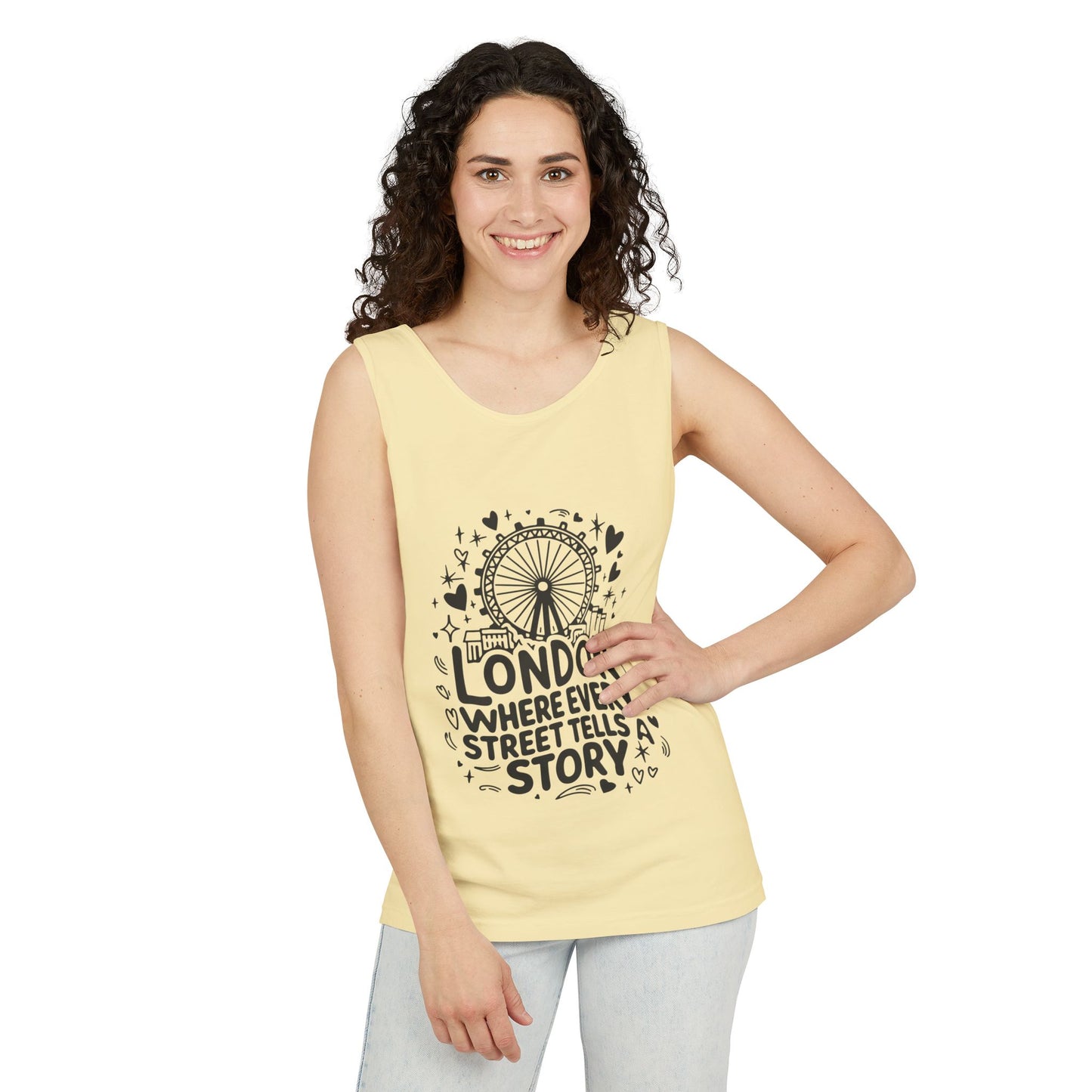 Unisex Garment-Dyed Tank Top - London where every street tells story