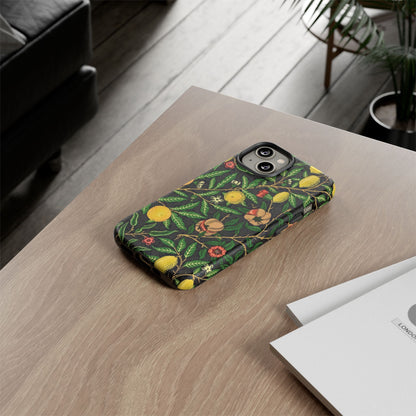 Tough Cases Phone Case, Floral Phone Cover, Tough Phone Protection, Gift for Plant Lovers, Black Background, Eco-Friendly Design