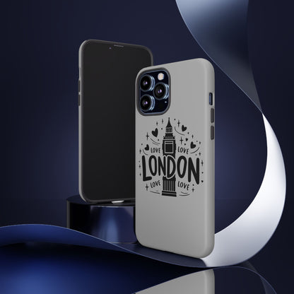 London Love Phone Case, Tough Cases, Stylish Phone Accessories, Unique Gift for Travelers, London Souvenir, Love Design