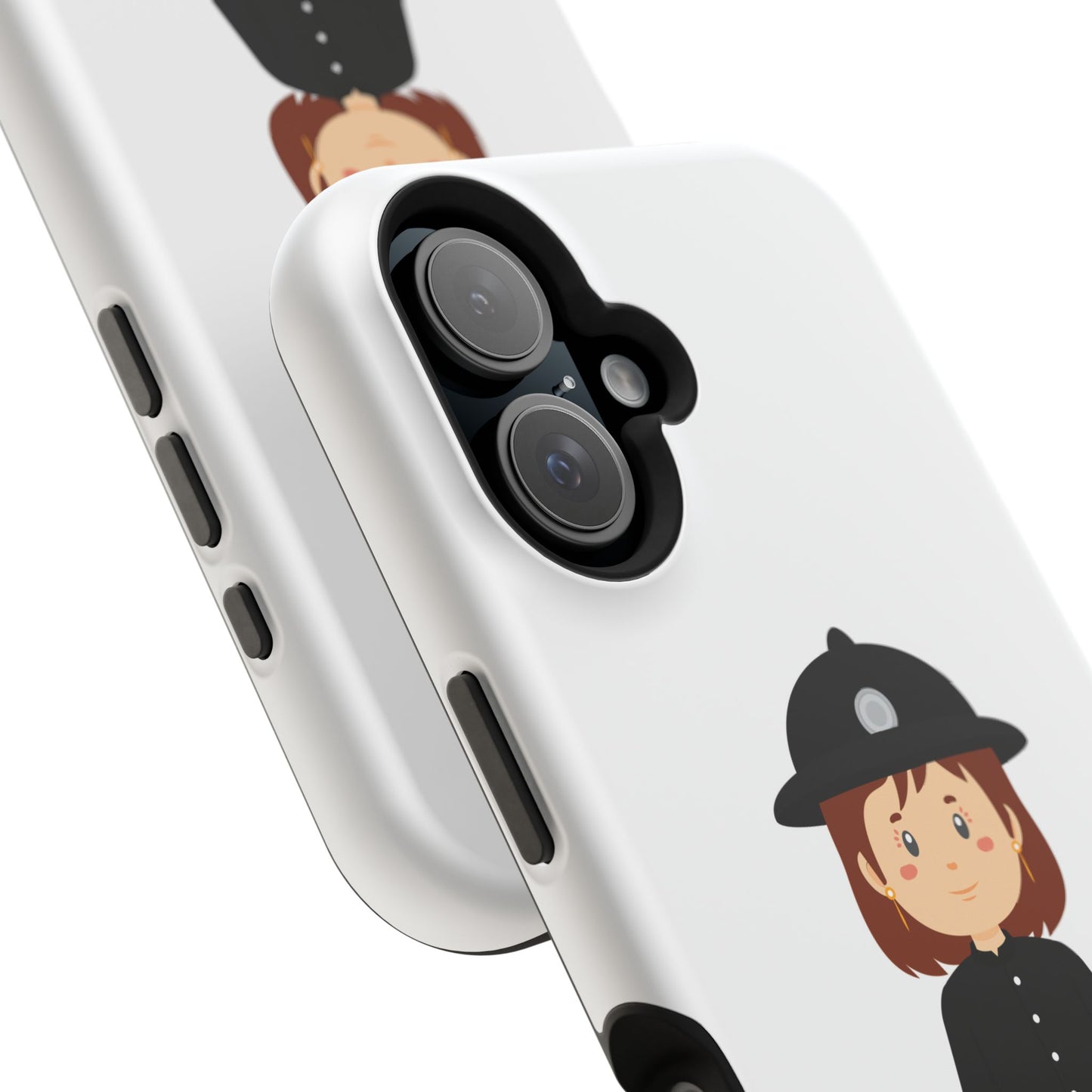 Cute Police Officer Magnetic Tough Case for iPhone, Gift for Police Lovers, Kid's Phone Case, Durable Protector, Fun Design