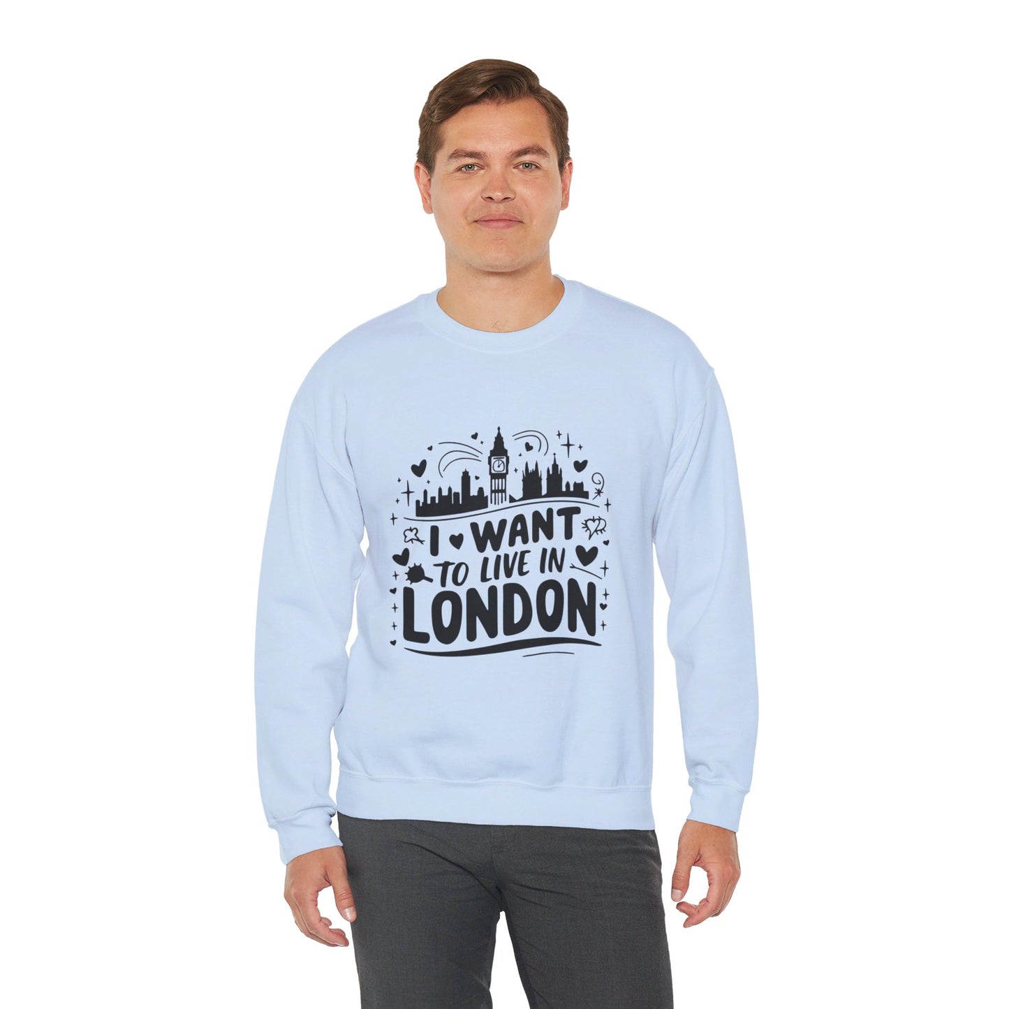 Unisex Heavy Blend™ Crewneck Sweatshirt Elegant- I want to live in London