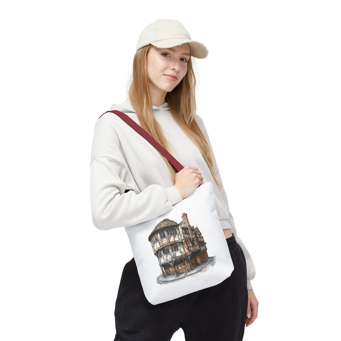 Charming Heritage Tote Bag, Eco-Friendly Tote, Travel Essential Bag, Stylish Shopping Bag, Vintage Architectural Design