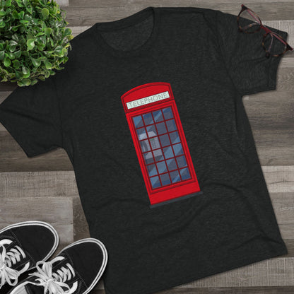 Iconic British Public Telephone - Classic Red Phone Box Unisex Tri-Blend Crew Tee