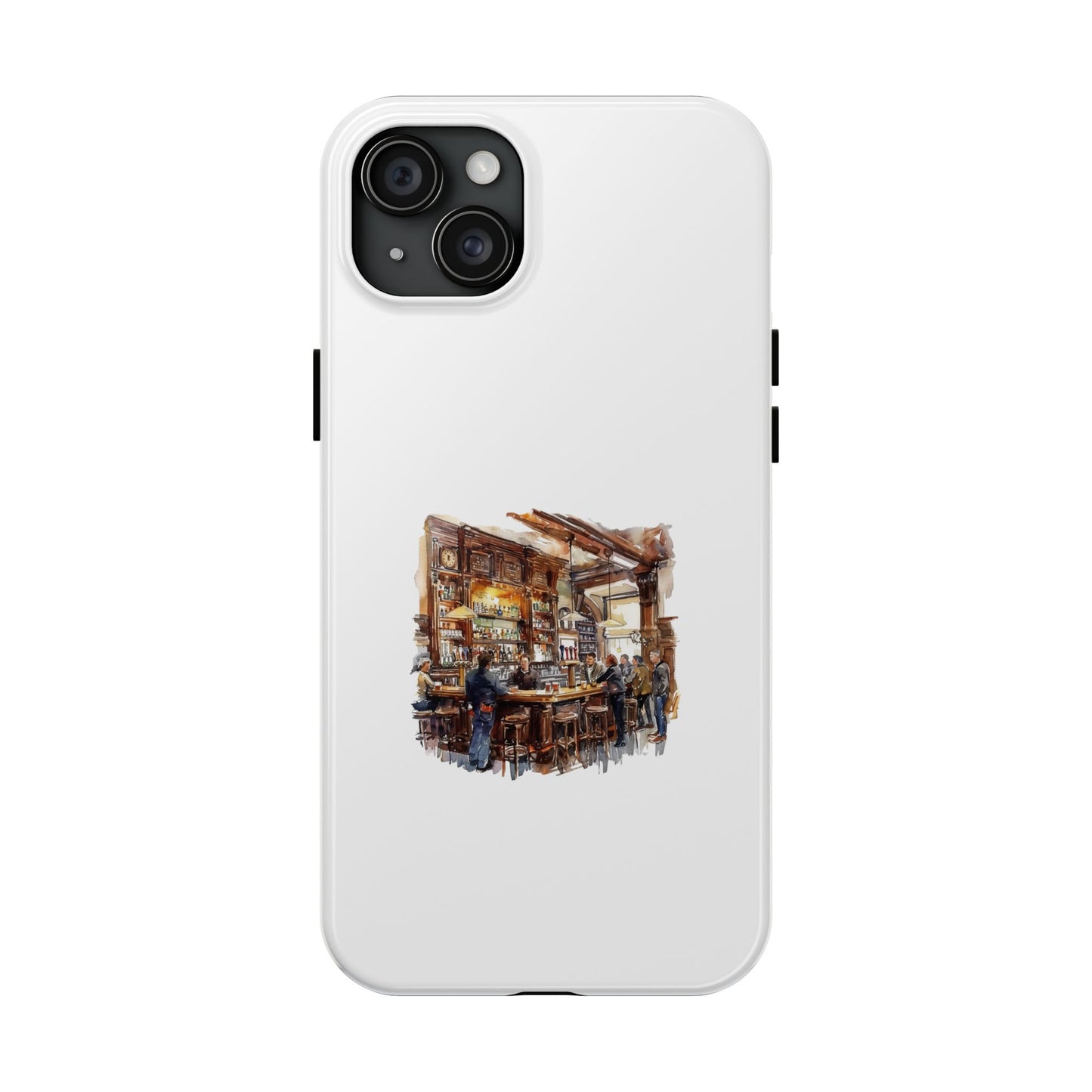 Vintage Pub Scene Tough Phone Case - Durable, Stylish Protection for Bar Lovers