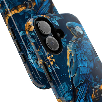 Tough Cases - Vibrant Blue Parrot Phone Case, Tropical Bird Phone Cover, Nature Lover Gift, Eco-Friendly Accessories, Unique Wildlife Decor