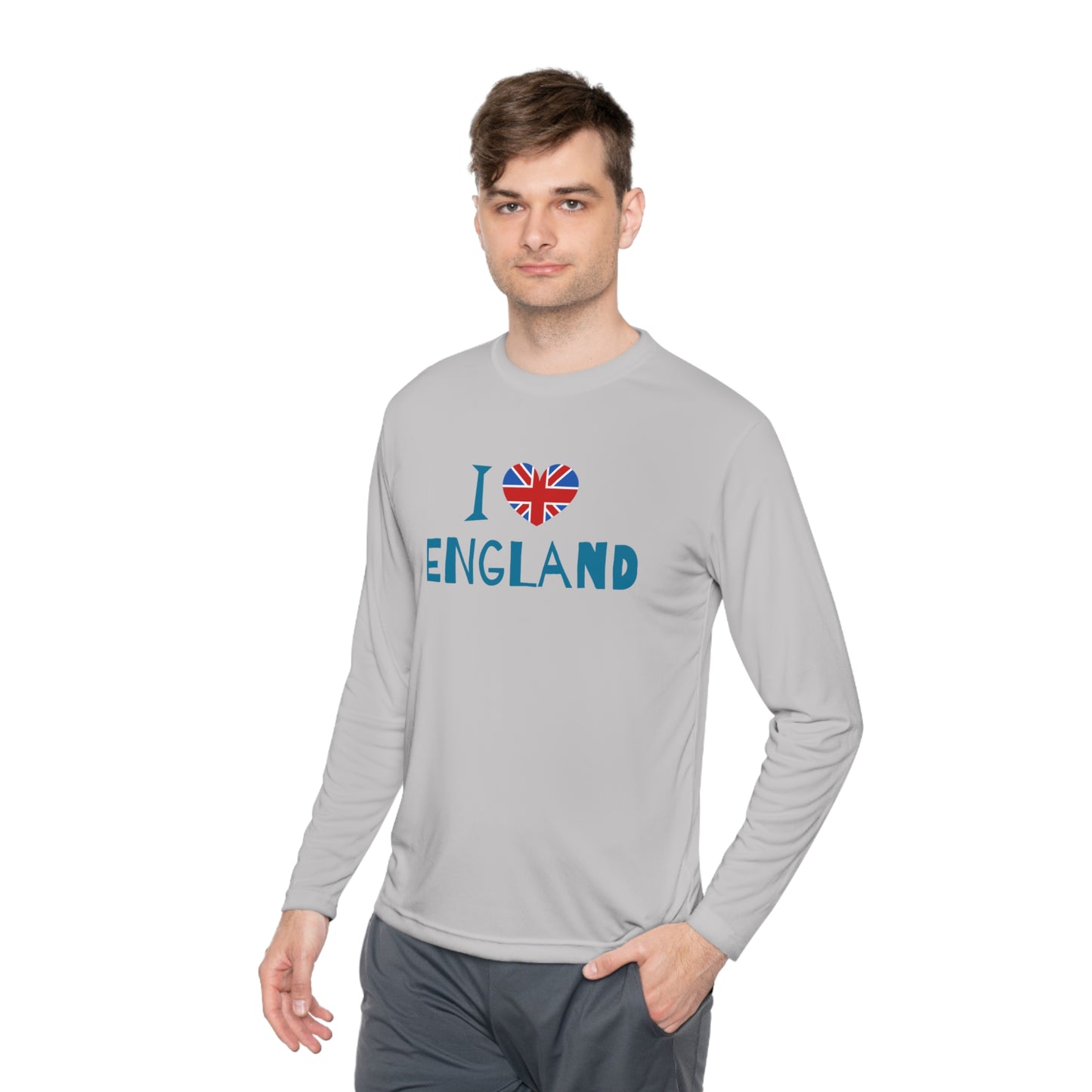 Unisex Lightweight Long Sleeve Tee Cozy - I Love England