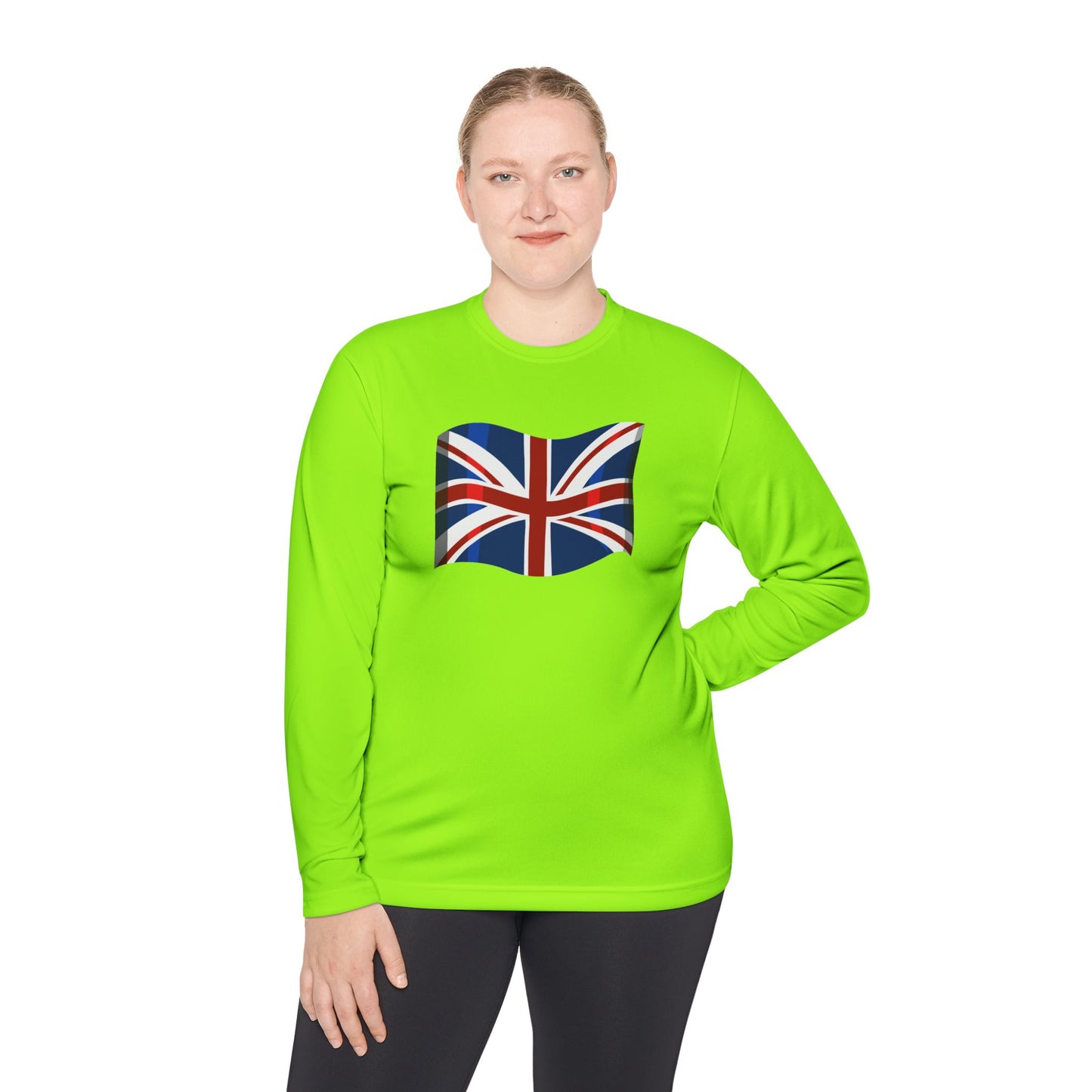 Unisex Lightweight Long Sleeve Tee - Waving Proud - The Union Jack Flag