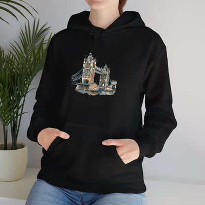 Unisex Heavy Blend™ Hooded Sweatshirt - London Bridge - Iconic Landmark and Historical Beauty