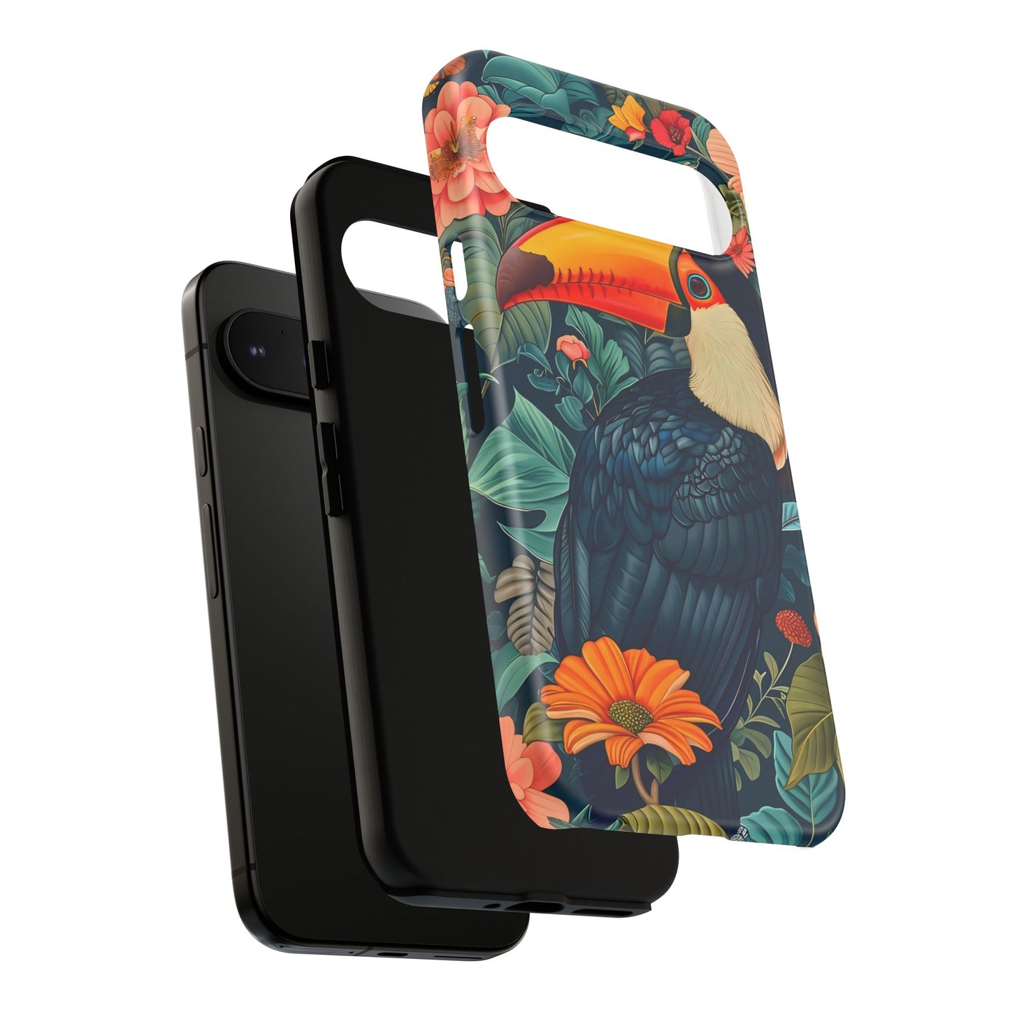 Tropical Toucan Phone Case - Cute Animal Design, Nature Lover Gift, Floral Pattern, Bird Lover Accessory, Summer Vibes
